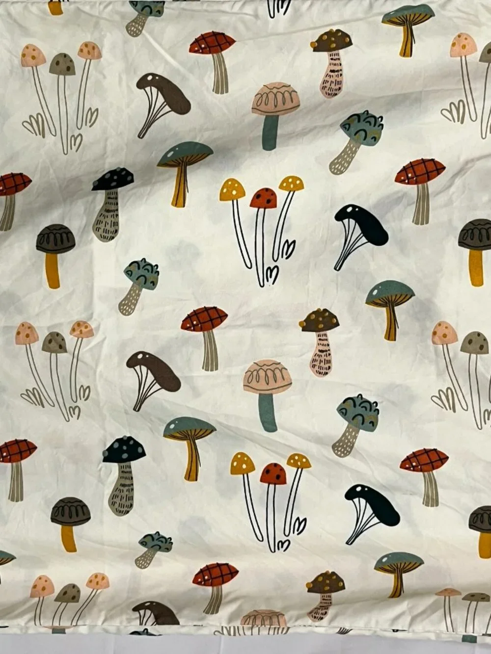 Set of 2 King Size Mushroom Botanical Pillowcases Cottagecore Woodland